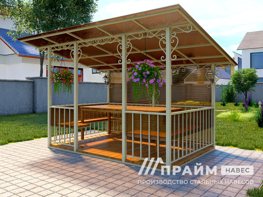 Беседка из поликарбоната №2 - фото 370