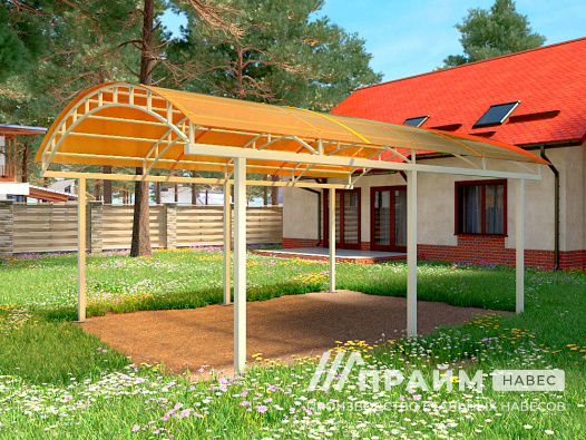 Навес для дачи из поликарбоната №15 - фото 450