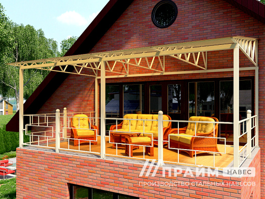 Навес для террасы из металла №11 - фото 825