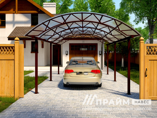 Арочный навес для автомобиля на даче №26 - фото 533