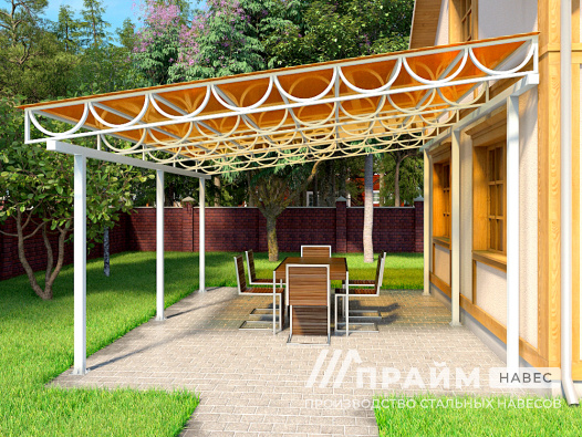 Навес на террасу из поликарбоната №20 - фото 842