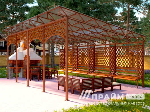 Беседка из поликарбоната №7 - фото 375